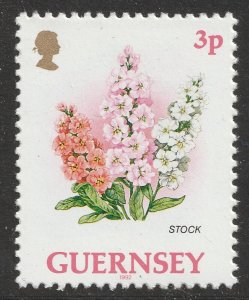 Guernsey Flowers Single Stock 3p single MNH 1992