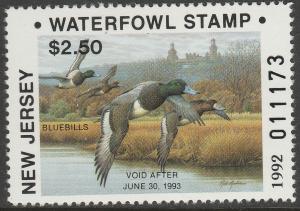 U.S.-NEW JERSEY 19-20, STATE DUCK HUNTING PERMIT STAMPS. MINT, NH. VF