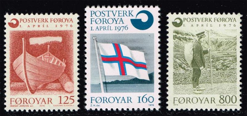 Faroe Islands #21-23 Postal Service Set of 3; MNH (4.75)