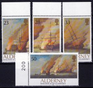 ZAYIX Alderney 65-68 MNH Battle of La Hogue Ships Military War 092023SM96M