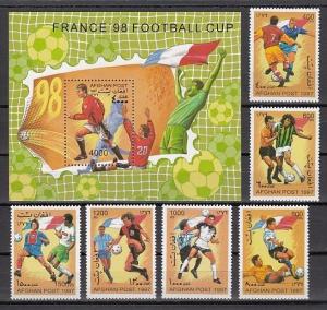 Afghanistan, 1998 Cinderella issue. World Cup Soccer set & s/sheet