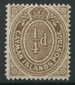 Cayman Islands - Scott 31 - Shield -1908 - MH - Single 1/4d Stamp