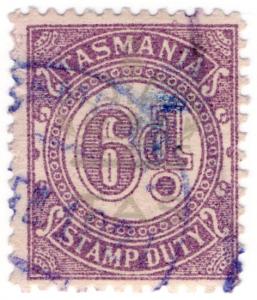 (I.B) Australia - Tasmania Revenue : Stamp Duty 6d (underprint)