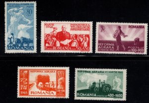 Romania Scott 599, B326-B329 MH* set