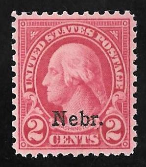 671 2 cents Washington, Nebr. Carmine Stamp Mint OG NH XF-SUPERB 95 XXF