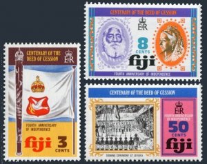 Fiji 354-356,MNH.Michel 327-329. Independence,4,1974.King Cakobau,Victoria.