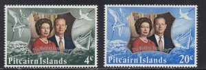 Pitcairn Islands # 127-128, Queen Elizabeth's Silver Wedding, NH, 1/2 Cat.