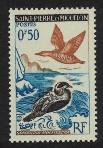 St. Pierre and Miquelon Birds Eider ducks 50c 1963 MNH SC#362 SG#422 MI#398