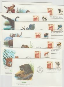 FDC First Day Cover # 1757 a-h Wildlife Set 8 Diff Don Balke Art Fleetwood Capex