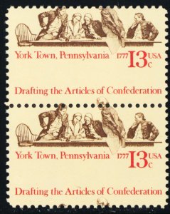 1726, Mint NH 13¢ Great Misperforation Error Pair