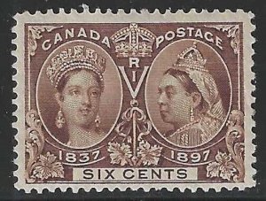 Canada, 1897, Scott #55, 6c Jubilee, Very Fine, Hinged