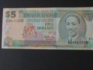 ​BARBADOS-1998-CENTRAL BANK $5 DOLLAR.UNCIRULATED NOTE-VF WE SHIP TO WORLWIDE