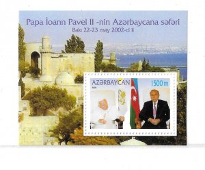 Azerbaijan 2002 Visit of Pope John Paul II S/S Sc 739 MNH C10