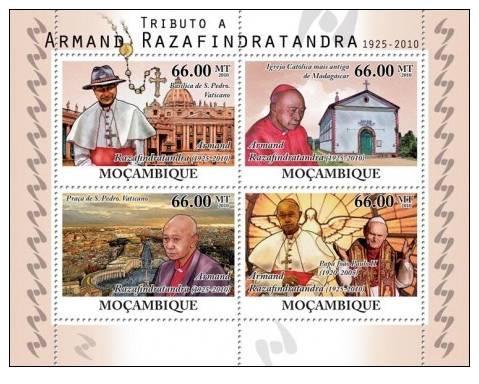 MOZAMBIQUE 2010 SHEET MNH RAZAFINDRATANDRA POPE JOHN PAUL II