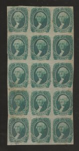 Confederate States #13 VF unused no gum Block 0f 15 Scarce multiple Double trans