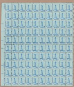 #1605   Lighthouses.   MNH 29¢ Sheet of 100 stamps.  Issued in 1978.