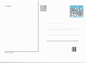 Slovakia Prepaid Postal Card 1999 Dominants of Bratislava