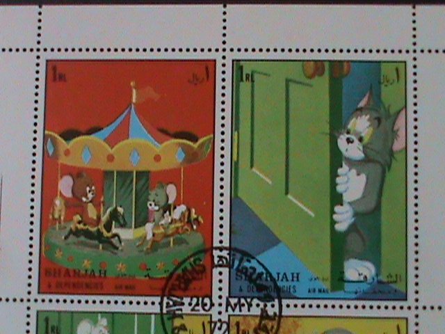 ​SHARJAH-1972-WALT DISNEY CARTOON MOVIE-THE CAT & THE RAT CTO S/S VERY FINE