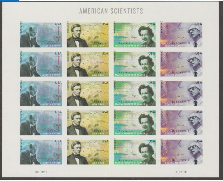 U.S. Scott #4541-4544 AmericanScientist Stamps-UL Plate Position - Mint NH Sheet