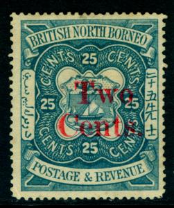 NORTH BORNEO  1890  Coat of Arms Two Cent/25c  slate blue  Scott # 50  mint MH