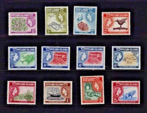 Pitcairn Island: 1957 Queen Elizabeth Definitive Set,  LHM