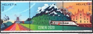 Switzerland 2020 MNH** - Ceneri - Zwischenstege - Viererblock