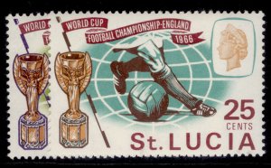 ST. LUCIA QEII SG222-223, 1966 world cup set, NH MINT.