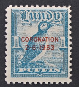 Great Britain Lundy Island local 1953 Coronation MNH 1 Puffin