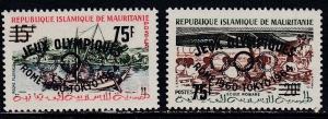 Mauritania # 126a-127a, Olympics Overprints, Mint NH, 