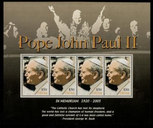 Liberia 2005 - Pope John Paul II - Sheet of 4 Stamps - Scott #2361 - MNH