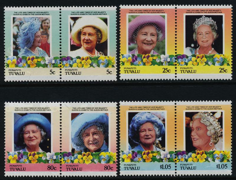 Tuvalu Funafuti 45-8 MNH Queen Mother 85th Birthday, Flowers