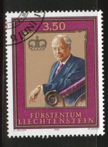 LIECHTENSTEIN Scott 848 Used CTO 1986 Franz Joseph CV$4.50