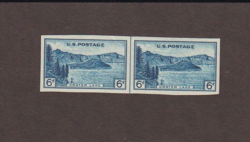 US,761,RARE gummed,MNH VF,LINE PAIR,FARLEY 1935 NATIONAL PARKS,MINT NH