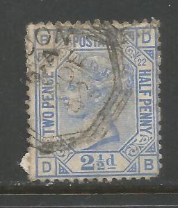 GREAT BRITAIN 82 VFU PLATE 22 647B-3