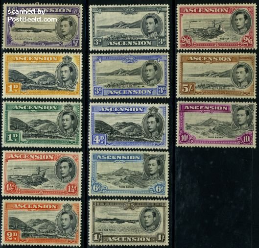 Ascension 1938, Definitives 13v (perf. 13.5), Unused (hinged)