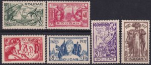 French Sudan 1937 Sc 106-11 set MLH*