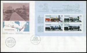 CANADA SC#1039a Canadian Locomotives - CANADA '84 STAMP EXPO S/S (1984) FDC