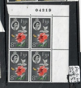 FIJI ISLANDS QEII 8D FLOWER SG 233 SHEET #  BLOCK OF 4   MNH      PP0815H