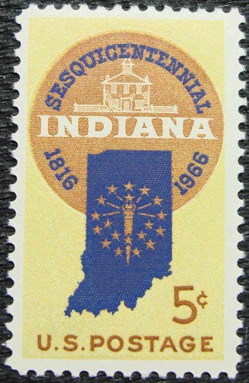 US #1308 MNH Single, Indiana, SCV $.25