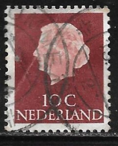 Netherlands 344: 10c Queen Juliana, used, F-VF
