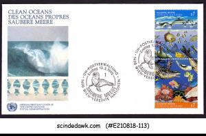 UNITED NATIONS UNO - 1992 CLEAN OCEANS / MARINE LIFE - 2V - FDC