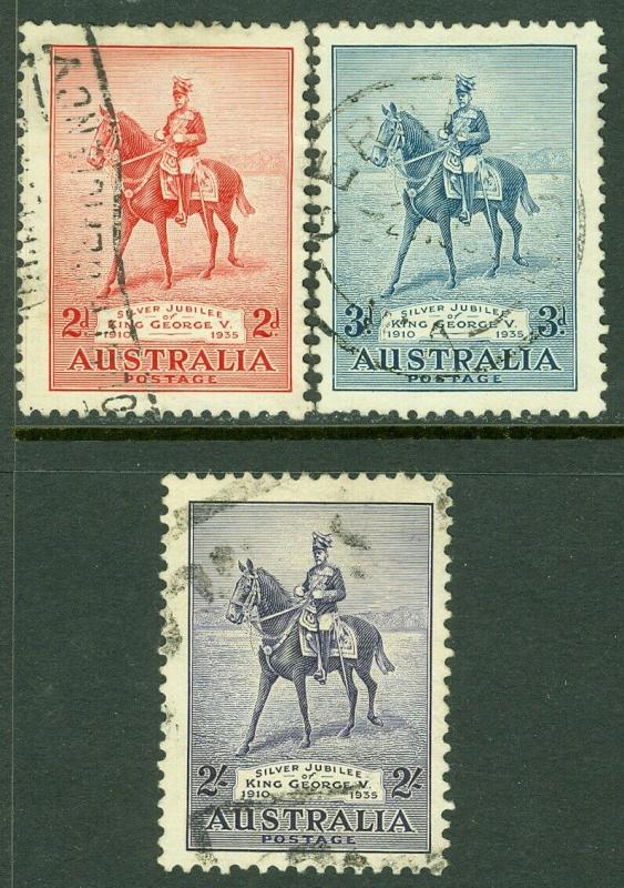EDW1949SELL : AUSTRALIA 1935 Scott #152-54 Very Fine, Used. Catalog $70.00.
