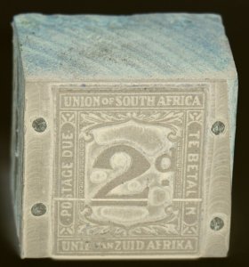 South Africa #J3 Postage Due Catalog Metal Die Stamp Postage Cliche 2d