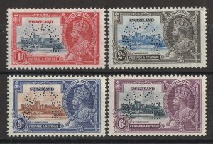 SWAZILAND : 1935 KGV Silver Jubilee set 1d-6d, perf SPECIMEN. MNH **. 