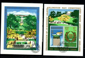 SHARJAH-KHOR FRANKLIN 1966 JFK  ARLINGTON CEMETERY MINT VF NH O.G  CTO  (SH28)