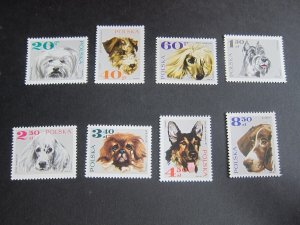 Poland 1969 Sc 1636-43 dog set MNH