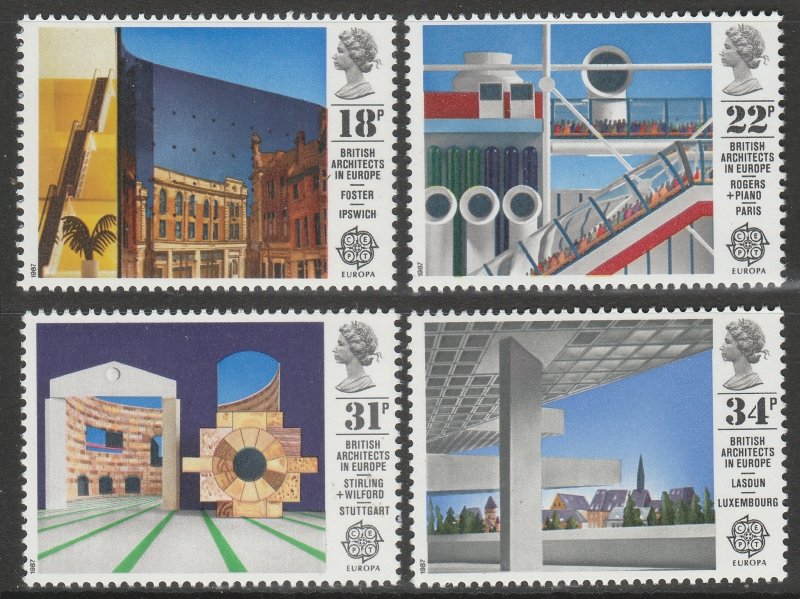 GB 1987 EUROPA Stamps - Modern Architecture MNH SG#1355-1358 S1087