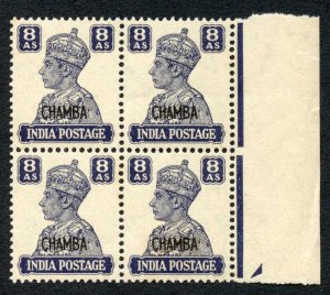 Chamba  SG114 8a Slate-violet U/M   Cat 96++ Pounds 