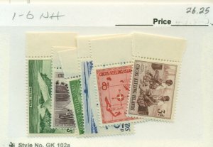 COCOS ISLANDS #1-6, Mint Never Hinged, Scott $26.25