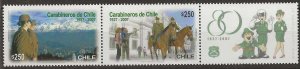 Chile 2007, Scott 1472, National Police, 80th Anniversary, pair with label